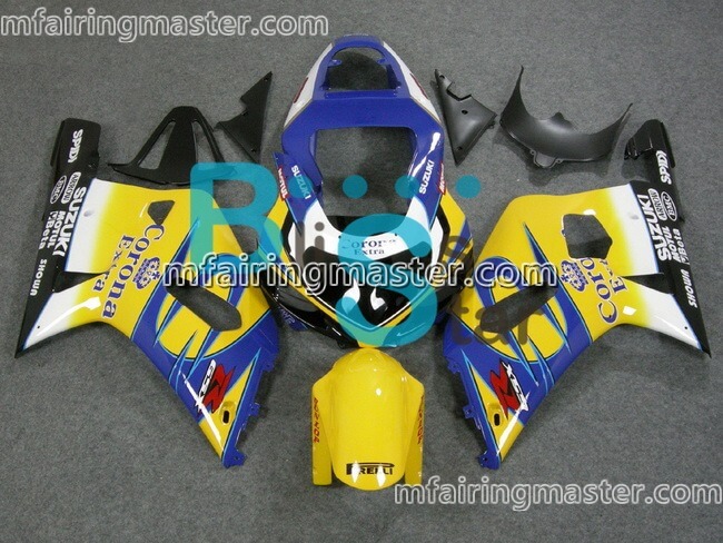 (image for) Fit for Suzuki GSXR 600 750 k1 2001 2002 2003 fairing kit injection molding Yellow blue