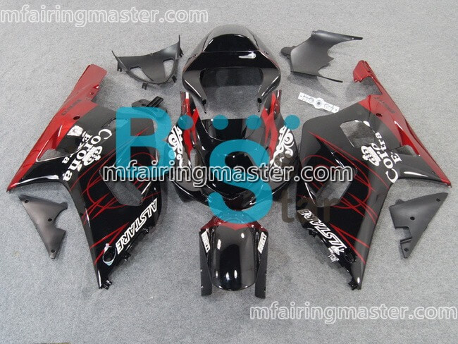 (image for) Fit for Suzuki GSXR 600 750 k1 2001 2002 2003 fairing kit injection molding Red black