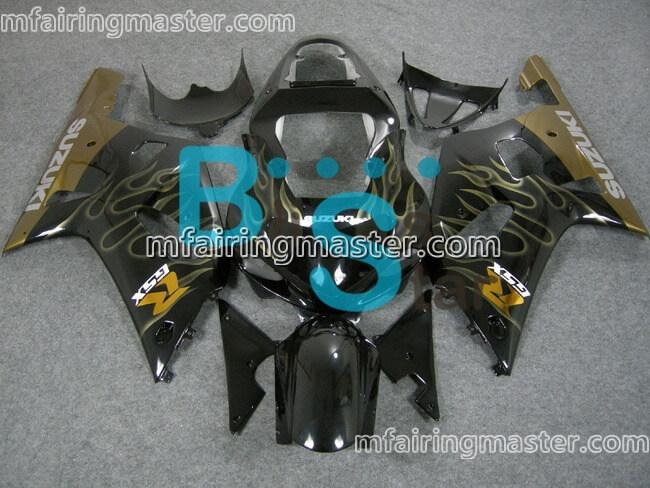 (image for) Fit for Suzuki GSXR 600 750 k1 2001 2002 2003 fairing kit injection molding Flame black