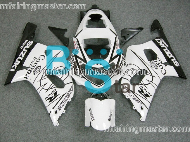 (image for) Fit for Suzuki GSXR 600 750 k1 2001 2002 2003 fairing kit injection molding Alstare white black