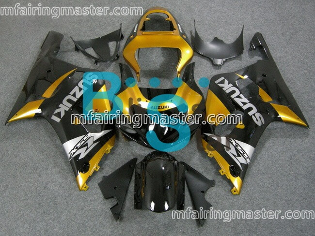 (image for) Fit for Suzuki GSXR 600 750 k1 2001 2002 2003 fairing kit injection molding Golden black