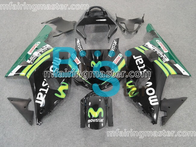 (image for) Fit for Suzuki GSXR 600 750 k1 2001 2002 2003 fairing kit injection molding Movistar black green