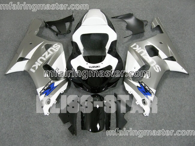 (image for) Fit for Suzuki GSXR 600 750 k1 2001 2002 2003 fairing kit injection molding Silver white black