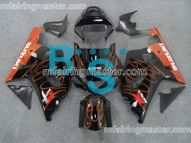 (image for) Fit for Suzuki GSXR 600 750 k1 2001 2002 2003 fairing kit injection molding Flame black