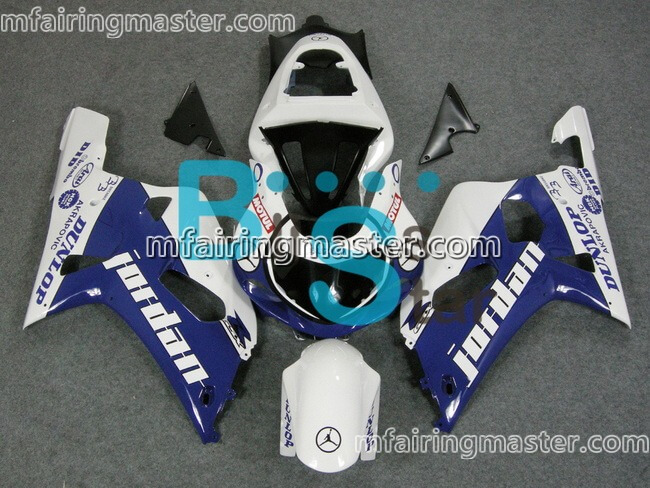 (image for) Fit for Suzuki GSXR 600 750 k1 2001 2002 2003 fairing kit injection molding Jordan white blue