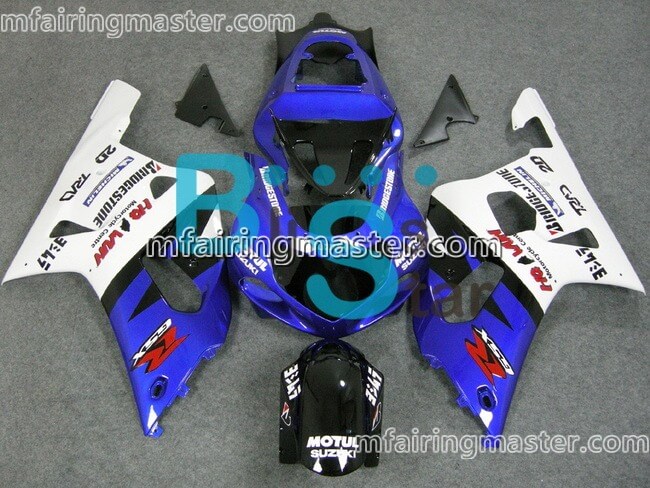 (image for) Fit for Suzuki GSXR 600 750 k1 2001 2002 2003 fairing kit injection molding Blue white