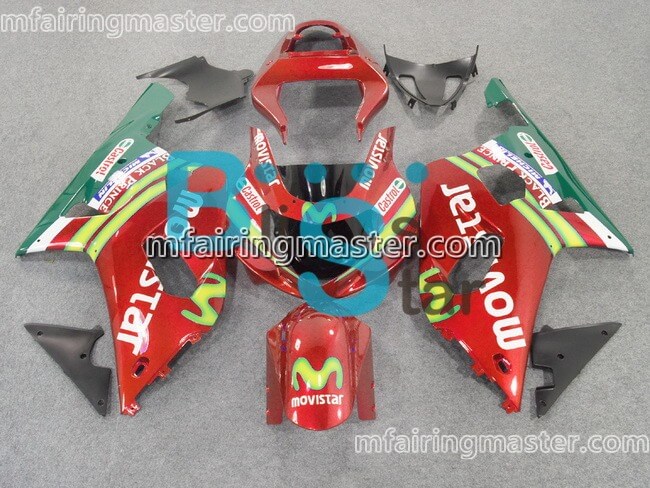 (image for) Fit for Suzuki GSXR 600 750 k1 2001 2002 2003 fairing kit injection molding Movistar red