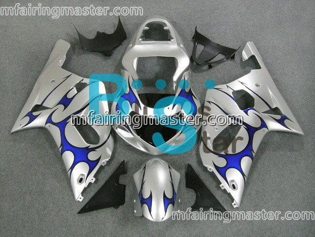 (image for) Fit for Suzuki GSXR 600 750 k1 2001 2002 2003 fairing kit injection molding Silver blue