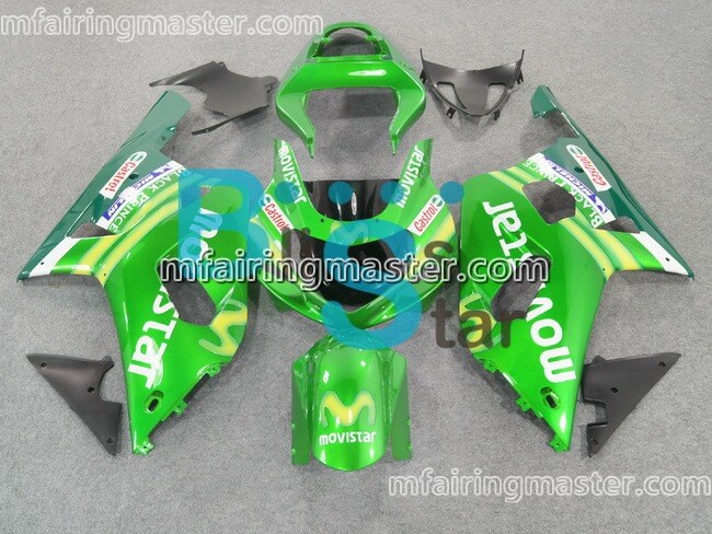 (image for) Fit for Suzuki GSXR 600 750 k1 2001 2002 2003 fairing kit injection molding Movistar green