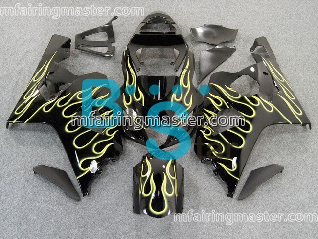 (image for) Fit for Suzuki GSXR 600 750 k4 2004 2005 fairing kit injection molding Yellow flame black