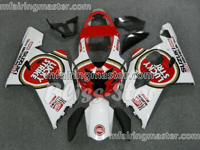 (image for) Fit for Suzuki GSXR 600 750 k4 2004 2005 fairing kit injection molding Lucky strike white red