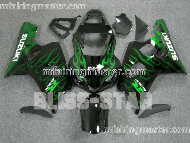 (image for) Fit for Suzuki GSXR 600 750 k4 2004 2005 fairing kit injection molding Green flame black