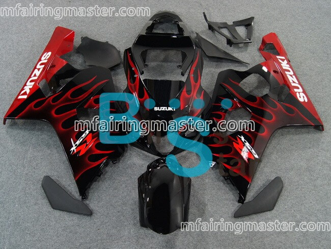 (image for) Fit for Suzuki GSXR 600 750 k4 2004 2005 fairing kit injection molding Red flame black