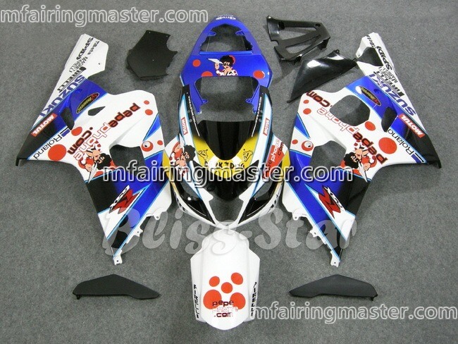 (image for) Fit for Suzuki GSXR 600 750 k4 2004 2005 fairing kit injection molding Pepephone white blue