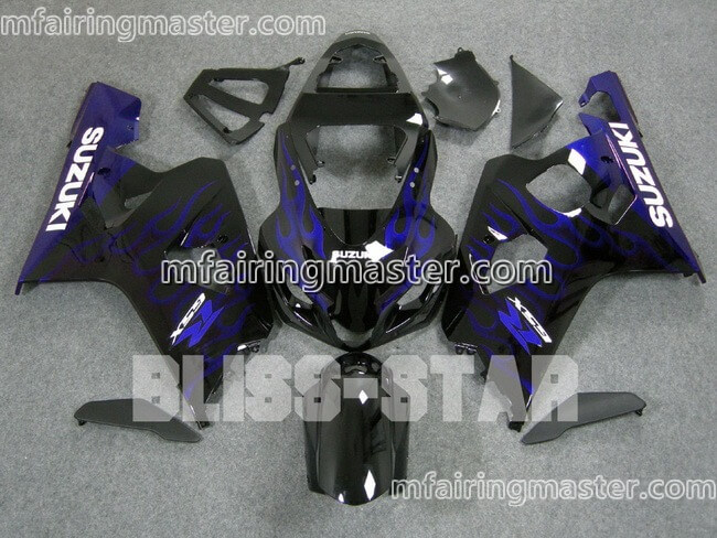 (image for) Fit for Suzuki GSXR 600 750 k4 2004 2005 fairing kit injection molding Blue flame black