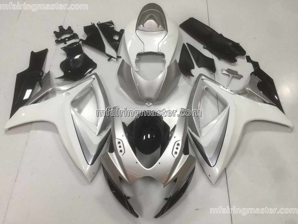 (image for) Fit for Suzuki GSXR 600 750 K6 2006 2007 fairing kit injection molding Silver white