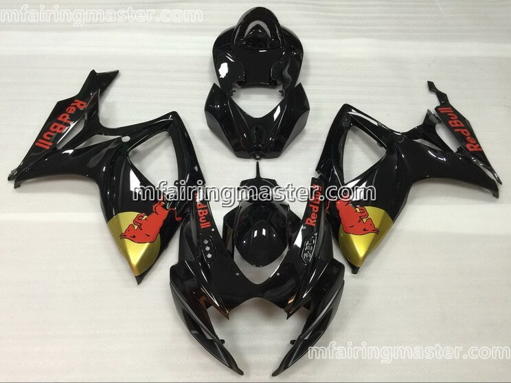 (image for) Fit for Suzuki GSXR 600 750 K6 2006 2007 fairing kit injection molding Black red bull