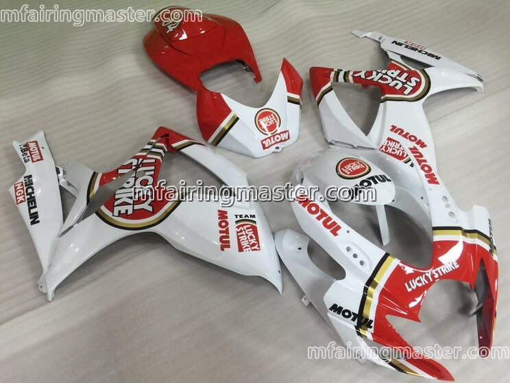 (image for) Fit for Suzuki GSXR 600 750 K6 2006 2007 fairing kit injection molding Luckystrike red white