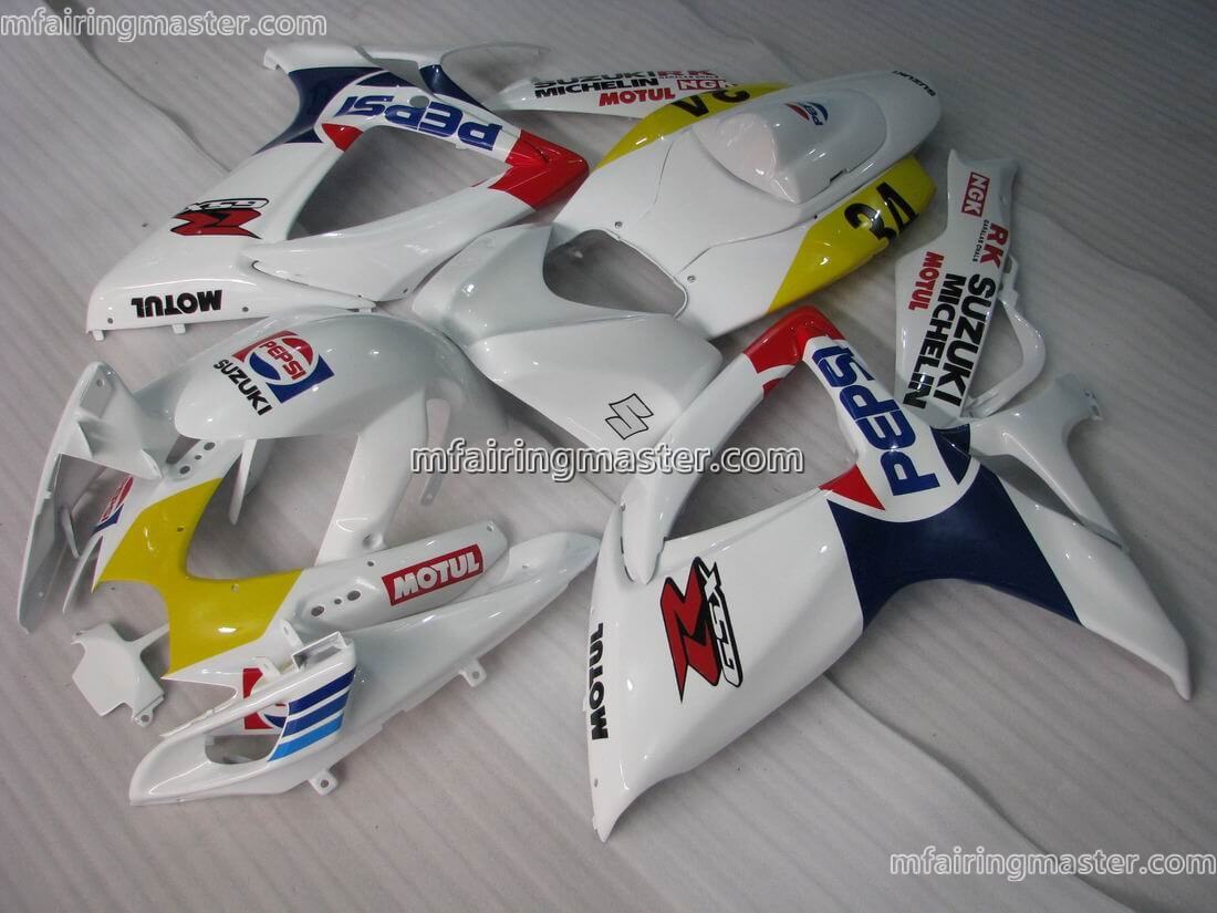 (image for) Fit for Suzuki GSXR 600 750 K6 2006 2007 fairing kit injection molding Pesi white