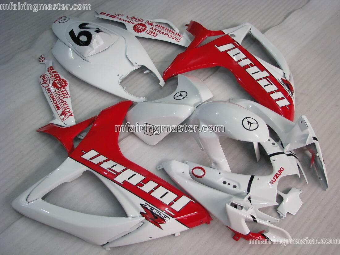 (image for) Fit for Suzuki GSXR 600 750 K6 2006 2007 fairing kit injection molding Jordan red white