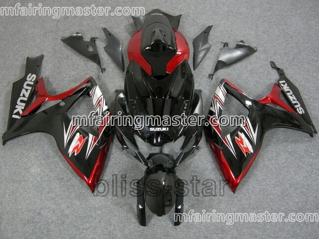 (image for) Fit for Suzuki GSXR 600 750 K6 2006 2007 fairing kit injection molding Red black