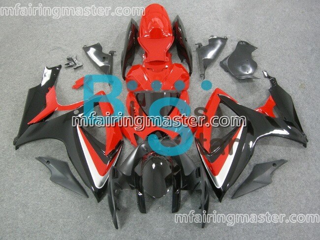 (image for) Fit for Suzuki GSXR 600 750 K6 2006 2007 fairing kit injection molding Red black