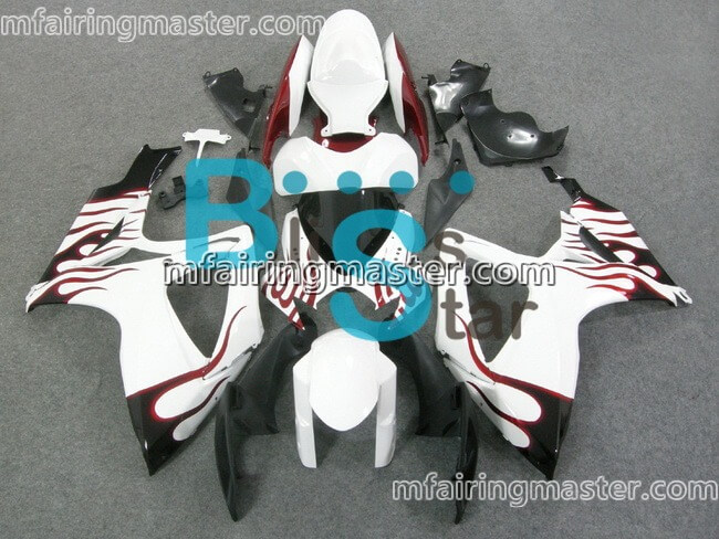 (image for) Fit for Suzuki GSXR 600 750 K6 2006 2007 fairing kit injection molding Red flame white