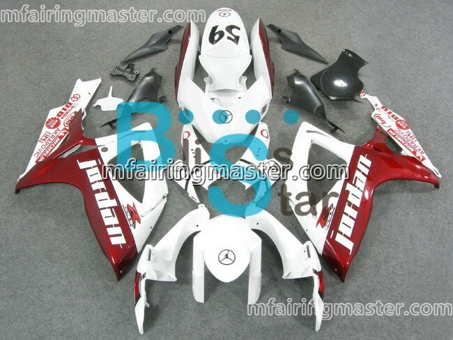 (image for) Fit for Suzuki GSXR 600 750 K6 2006 2007 fairing kit injection molding Jordan red white