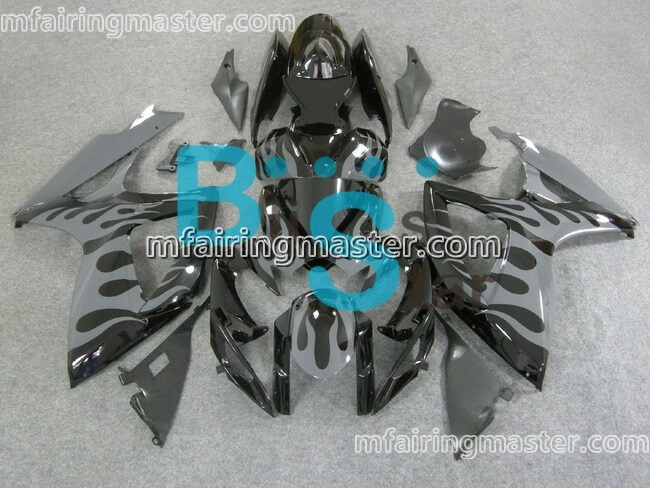 (image for) Fit for Suzuki GSXR 600 750 K6 2006 2007 fairing kit injection molding Grey flame black