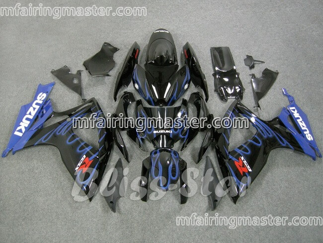 (image for) Fit for Suzuki GSXR 600 750 K6 2006 2007 fairing kit injection molding Blue flame black