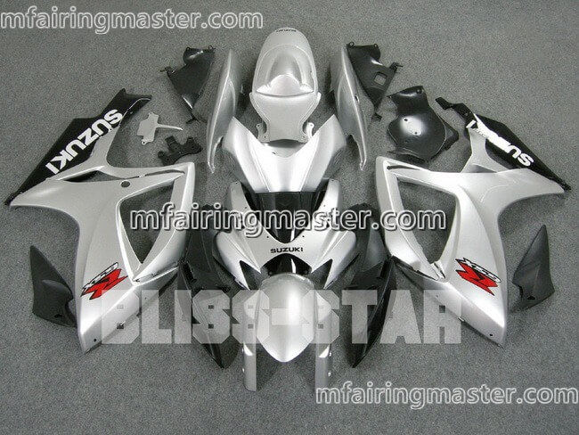 (image for) Fit for Suzuki GSXR 600 750 K6 2006 2007 fairing kit injection molding Silver black