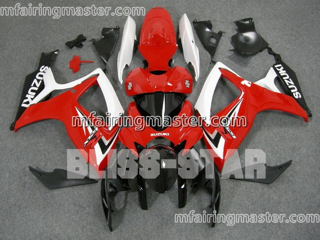 (image for) Fit for Suzuki GSXR 600 750 K6 2006 2007 fairing kit injection molding Red white