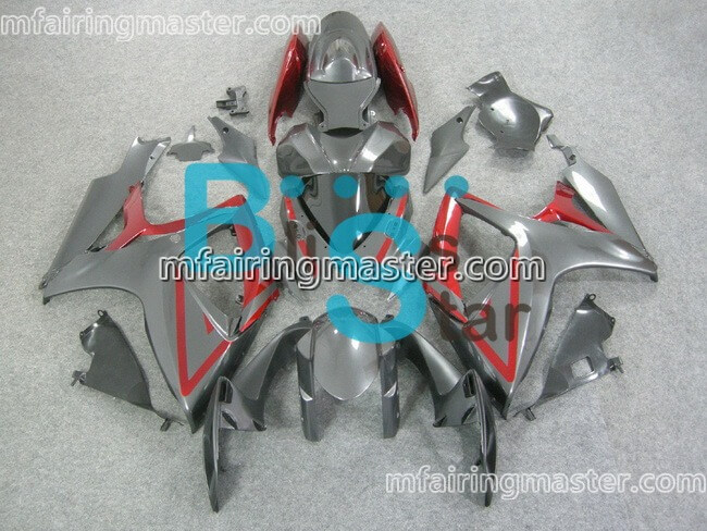 (image for) Fit for Suzuki GSXR 600 750 K6 2006 2007 fairing kit injection molding Grey red