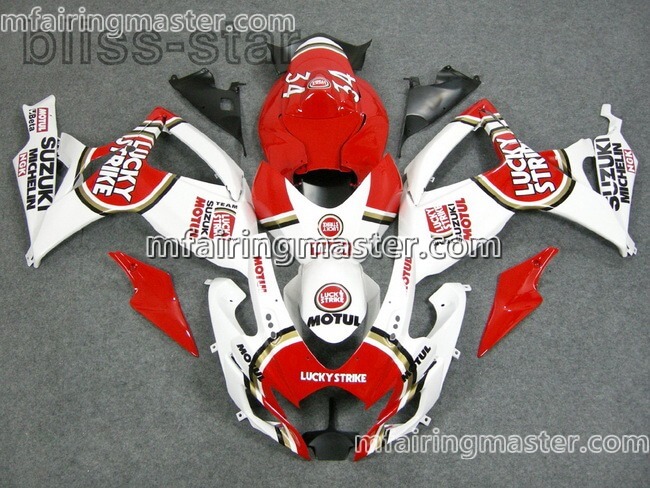 (image for) Fit for Suzuki GSXR 600 750 K6 2006 2007 fairing kit injection molding Luckystrike red white