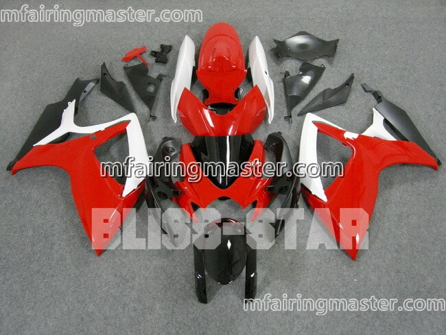 (image for) Fit for Suzuki GSXR 600 750 K6 2006 2007 fairing kit injection molding Red white