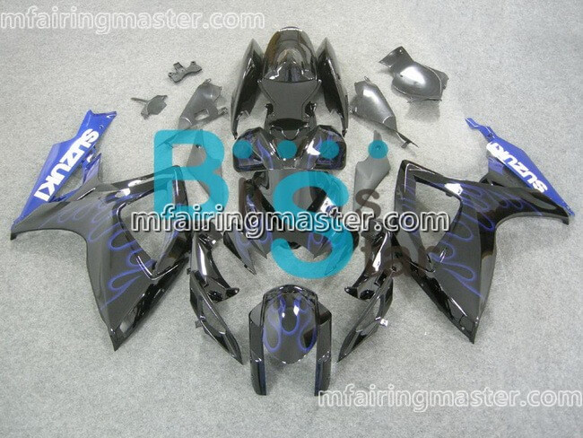 (image for) Fit for Suzuki GSXR 600 750 K6 2006 2007 fairing kit injection molding Blue flame black