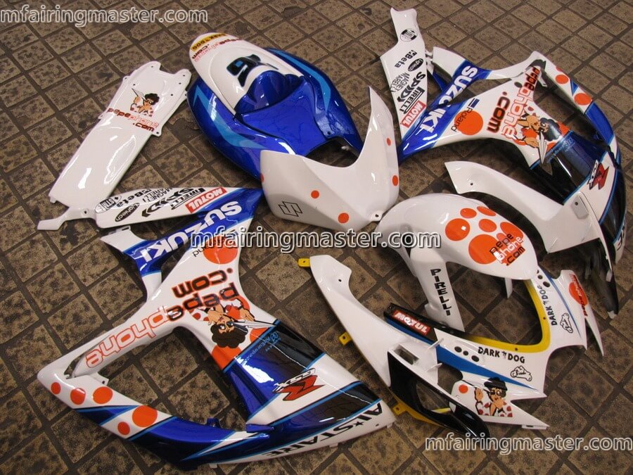 (image for) Fit for Suzuki GSXR 600 750 K6 2006 2007 fairing kit injection molding Pepephone white blue