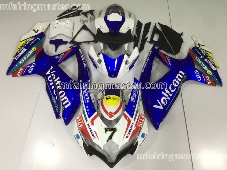 (image for) Fit for Suzuki GSXR 600 750 K8 2008 2009 2010 fairing kit injection molding Voltcom blue white