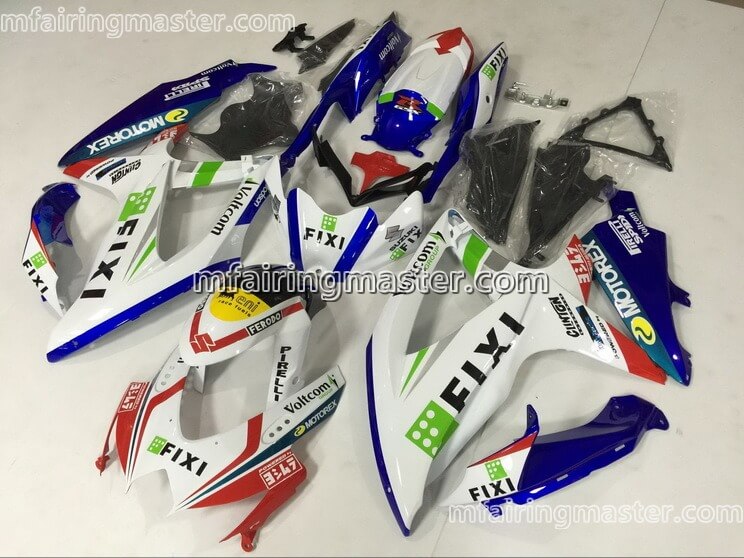 (image for) Fit for Suzuki GSXR 600 750 K8 2008 2009 2010 fairing kit injection molding Fixi white blue