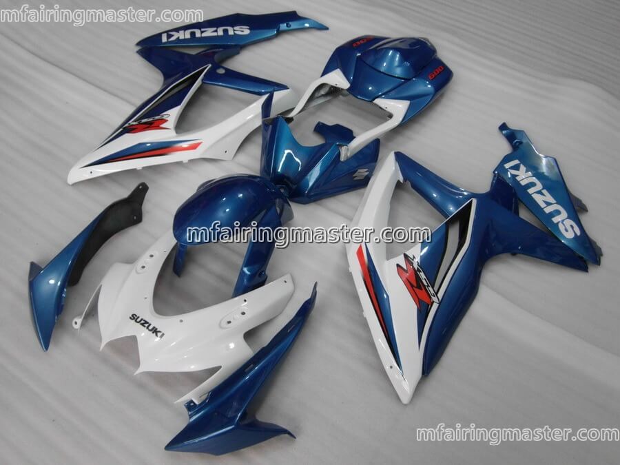 (image for) Fit for Suzuki GSXR 600 750 K8 2008 2009 2010 fairing kit injection molding Blue white