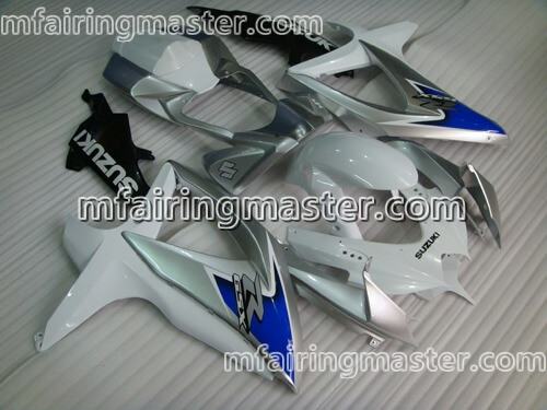 (image for) Fit for Suzuki GSXR 600 750 K8 2008 2009 2010 fairing kit injection molding White silver