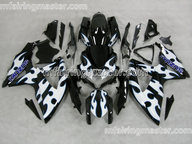 (image for) Fit for Suzuki GSXR 600 750 K8 2008 2009 2010 fairing kit injection molding White black