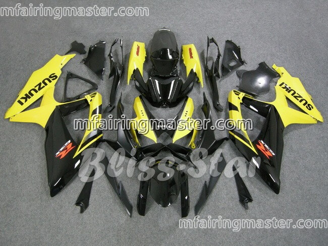 (image for) Fit for Suzuki GSXR 600 750 K8 2008 2009 2010 fairing kit injection molding Yellow black