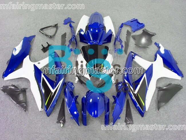 (image for) Fit for Suzuki GSXR 600 750 K8 2008 2009 2010 fairing kit injection molding Blue white