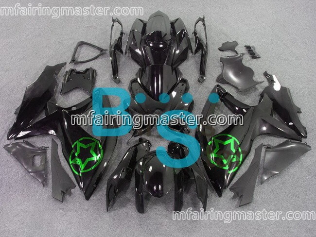 (image for) Fit for Suzuki GSXR 600 750 K8 2008 2009 2010 fairing kit injection molding Green star black