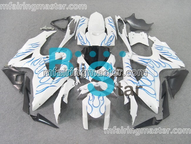 (image for) Fit for Suzuki GSXR 600 750 K8 2008 2009 2010 fairing kit injection molding Blue flame white