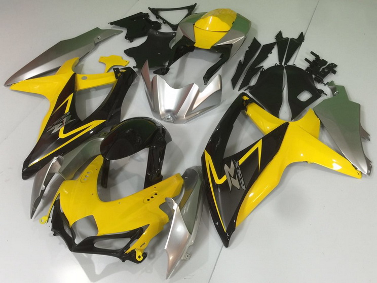 (image for) Fit for Suzuki GSXR 600 750 K8 2008 2009 2010 fairing kit injection molding Yellow black