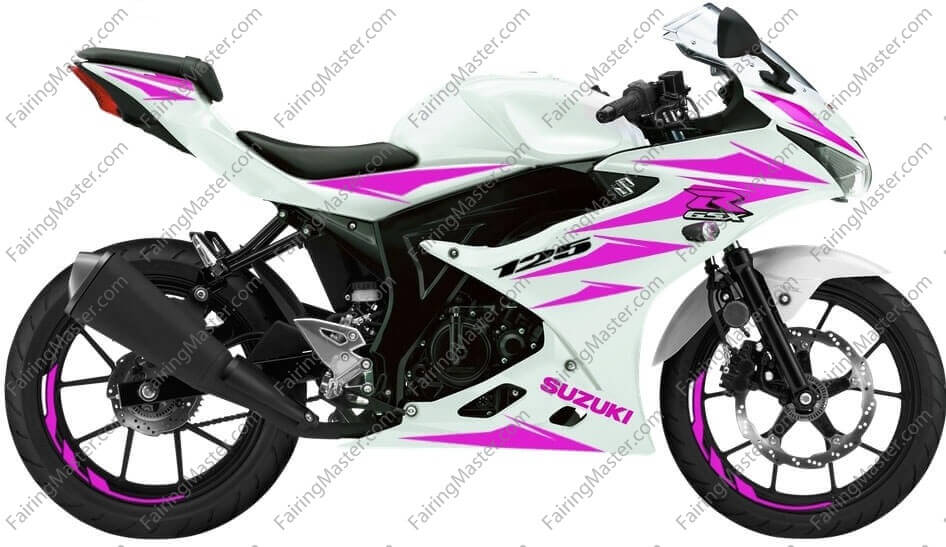 (image for) Fairing kit fit for Suzuki GSX-R 125 2017-2024 pink white 111 - Click Image to Close