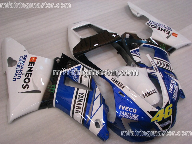 (image for) Fit for Yamaha YZF 1000 R1 1998 1999 fairing kit injection molding 46 eneos white blue