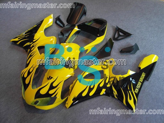 (image for) Fit for Yamaha YZF 1000 R1 1998 1999 fairing kit injection molding Black flame yellow